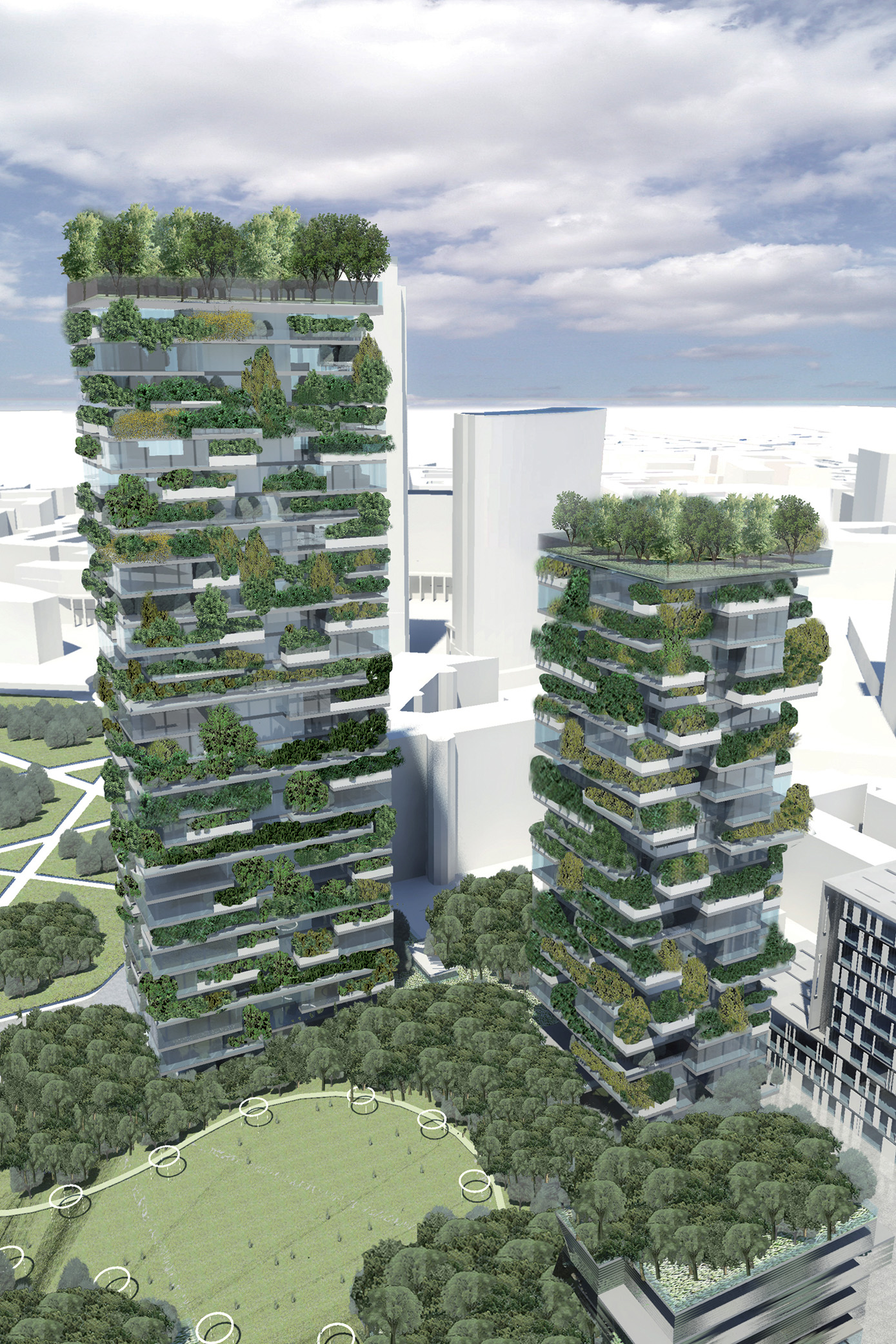 Stefano Boeri, Gianandrea Barreca, Giovanni La Varra, Bosco Verticale, 2008. Rendering Boeri Studio, Milano.