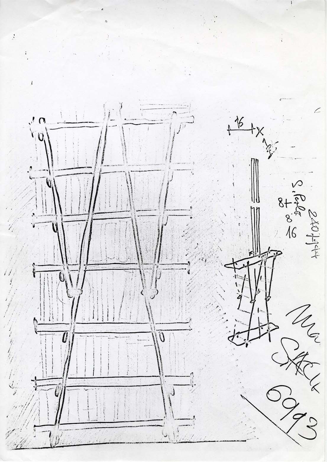 Nuvola Rossa, design di Vico Magistretti per Cassina. Schizzo.