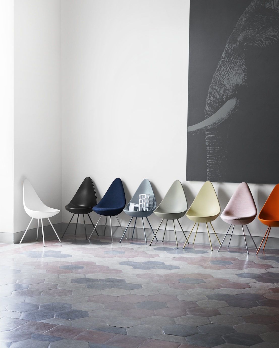 Drop Chair, design di Arne Jacobsen.