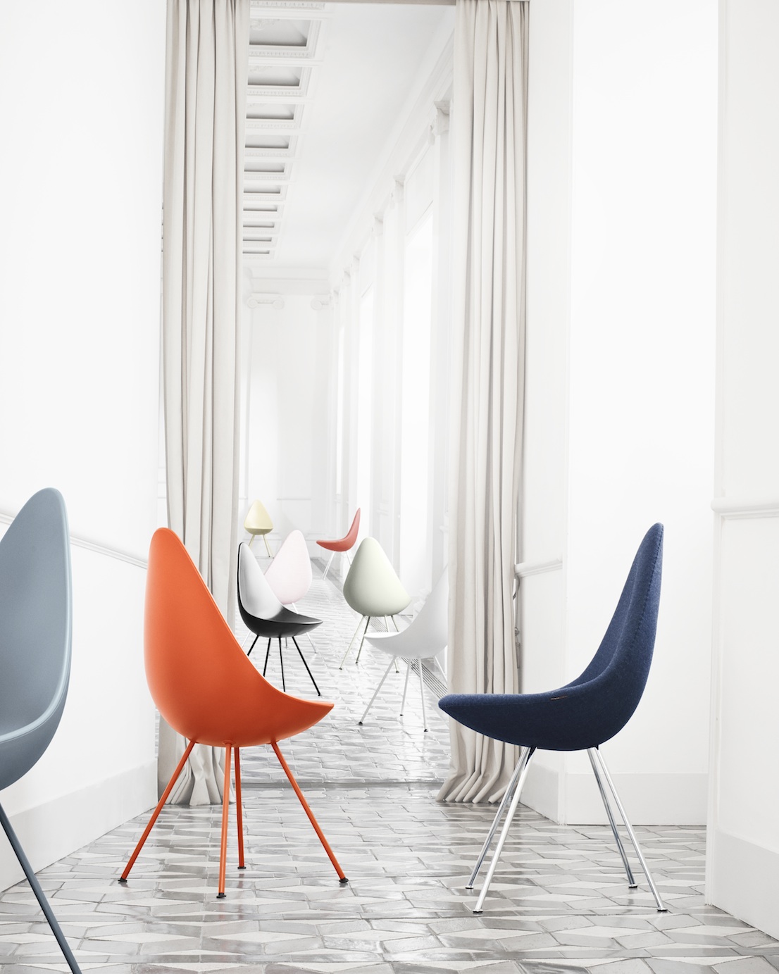 Drop Chair, design di Arne Jacobsen.