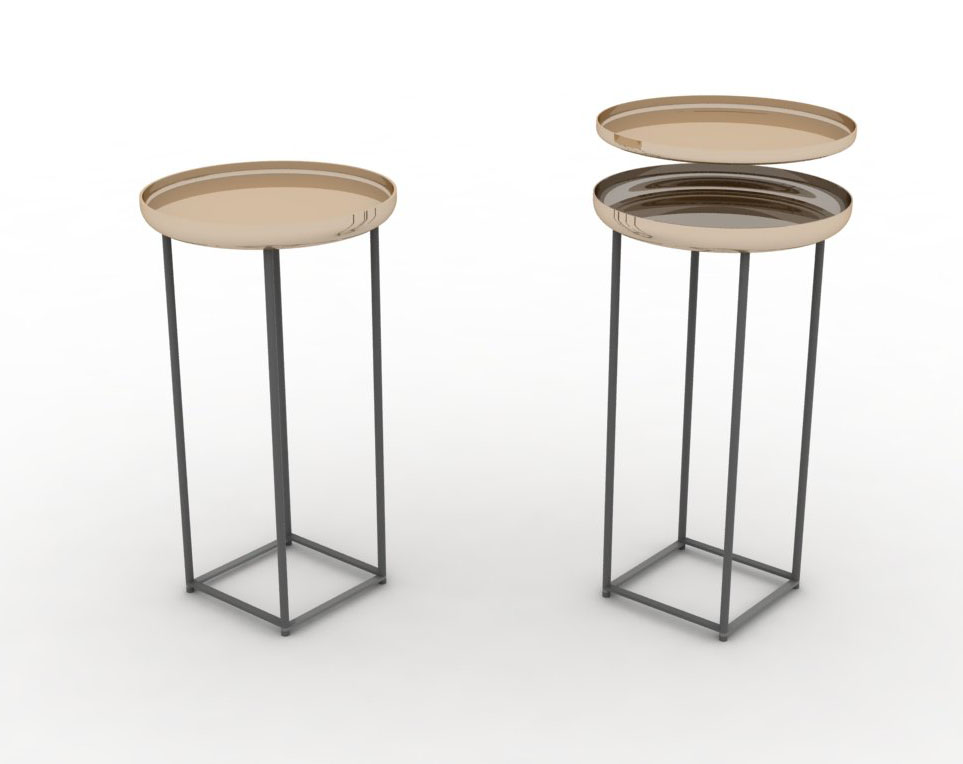 Tavolini Torei, design di Luca Nichetto per Cassina.
