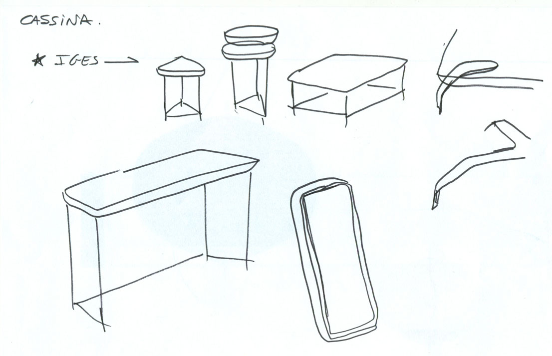 Tavolini Torei, design di Luca Nichetto per Cassina.