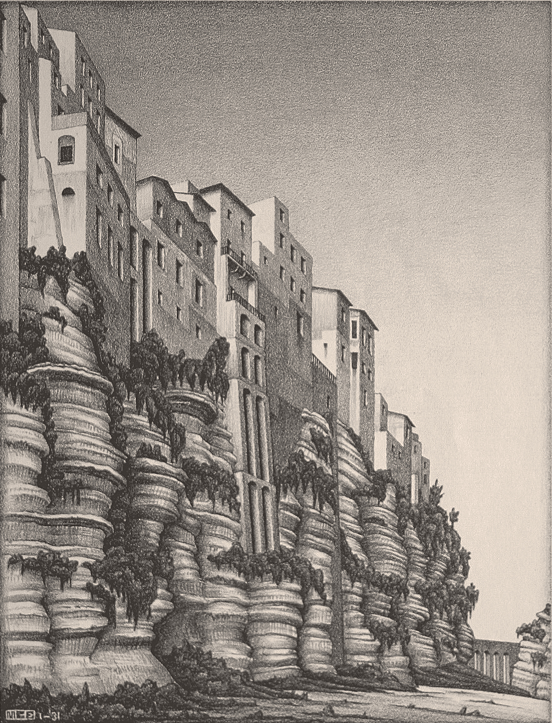 Maurits Cornelis Escher Tropea, Calabria 1931 litografia 313 x 235 mm Collezione Federico Giudiceandrea All M.C. Escher works © 2014 The M.C. Escher Company. All rights reserved www.mcescher.com