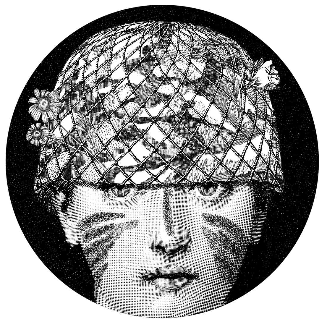 Bozzetto di Barnaba Fornasetti per uno dei piatti della serie “Tema & Variazioni”, 2014.