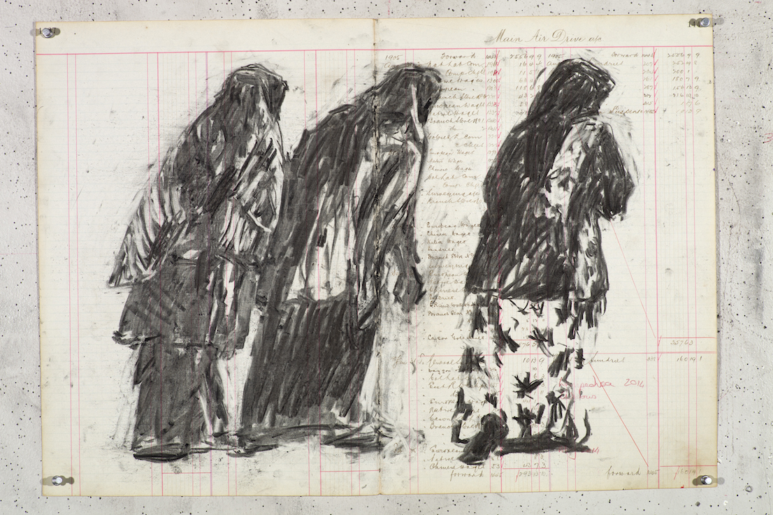 William Kentridge, Drawing for Triumphs & Laments, 2014.