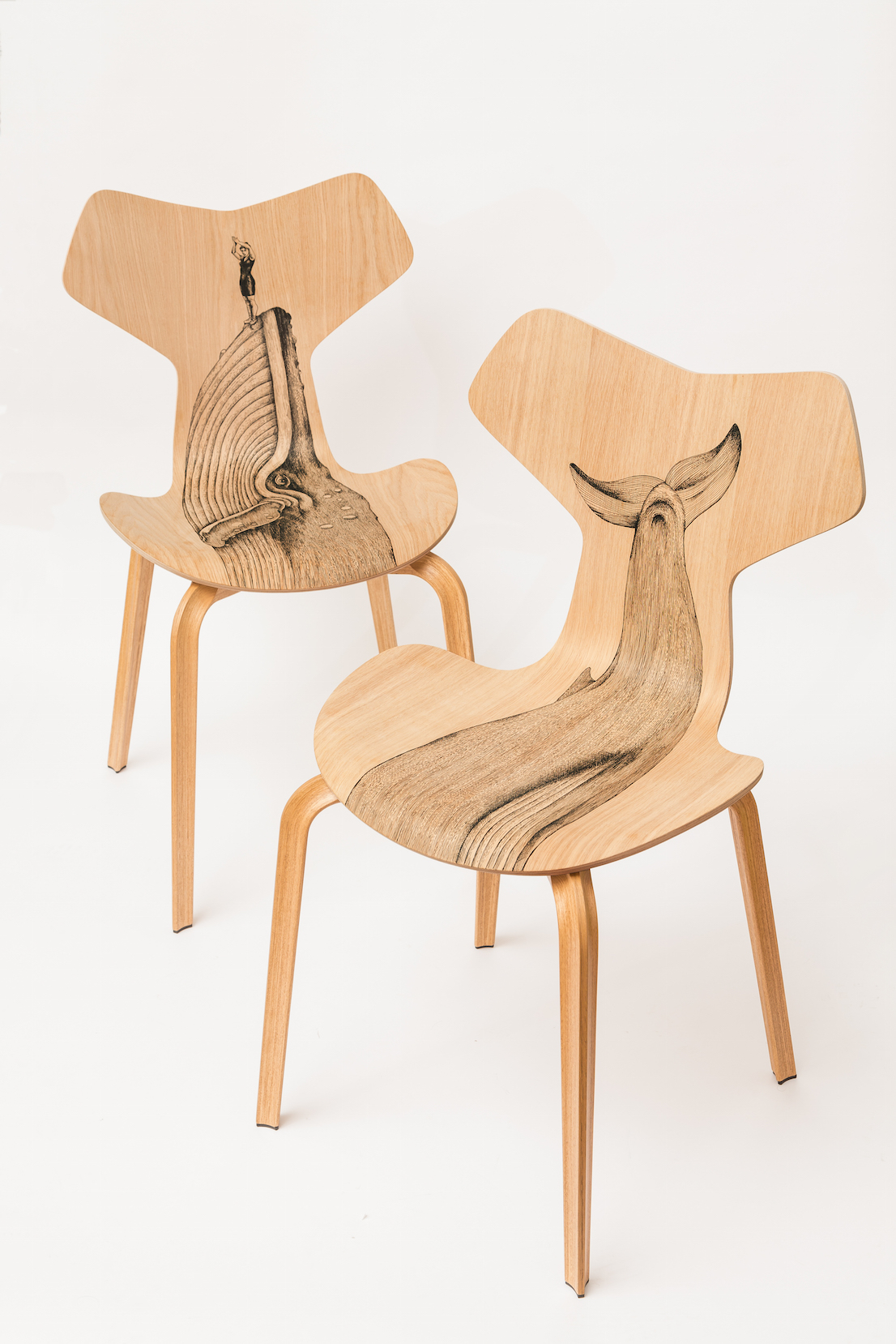La sedia 3130 progettata da Arne Jacobsen nel 1957, poi ribattezzata Grand Prix.