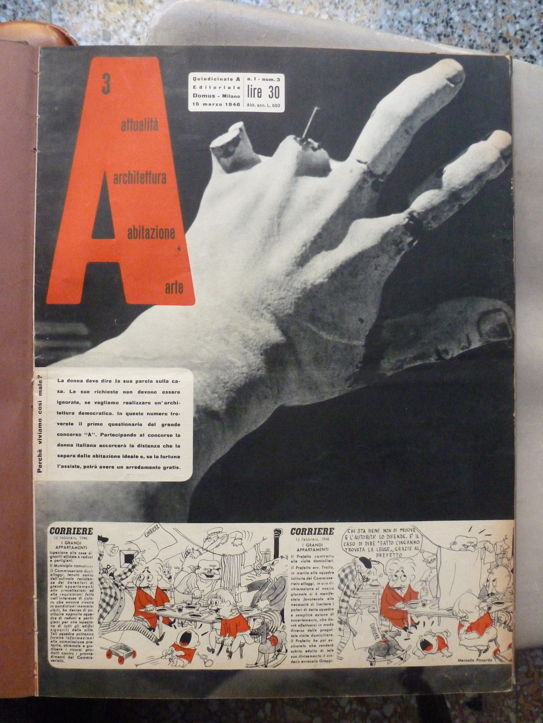 A, 3 marzo 1946. Copertina. Courtesy: Editoriale Domus.