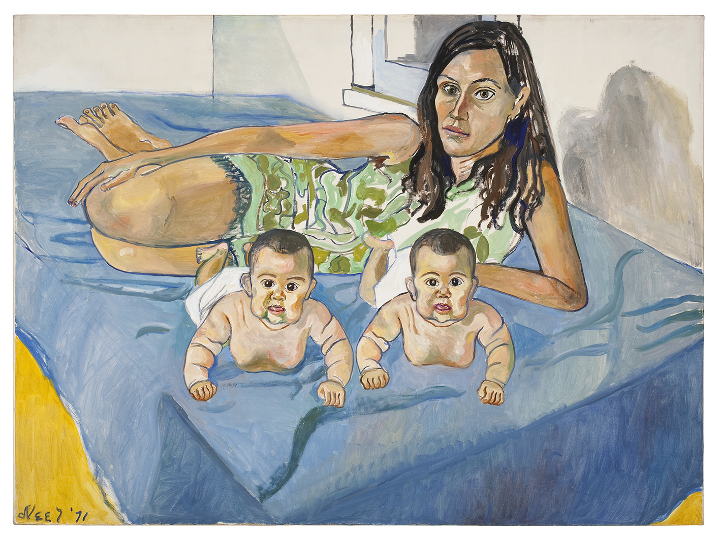 Alice Neel, Nancy and the twins, 1971. © Estate of Alice Neel.