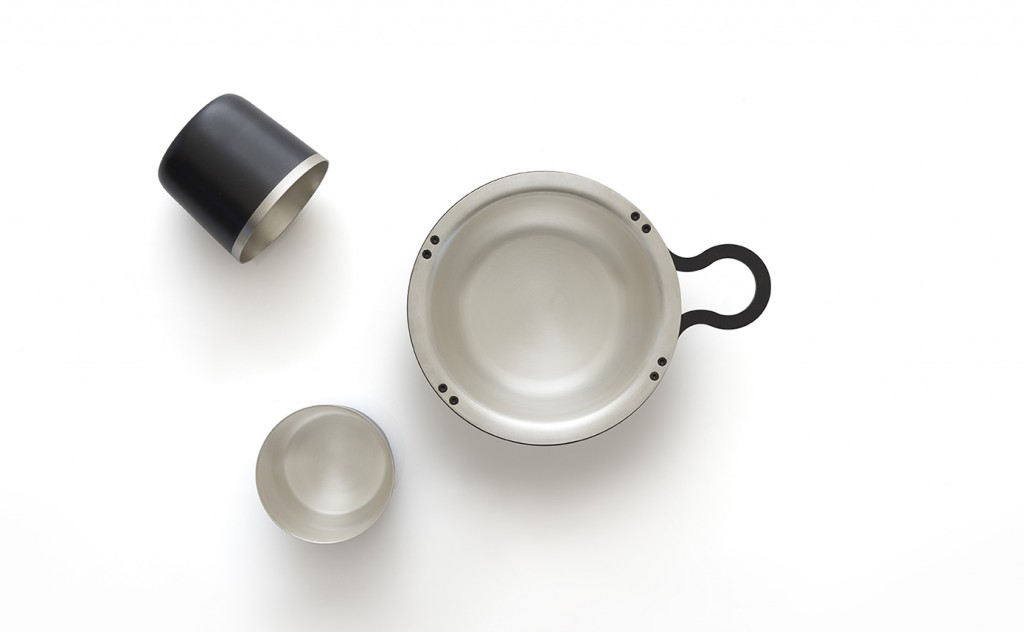 An amazing small saucepan made of iron with a pure silver coating. PAN999  Collection design by Tobia Scarpa – Gioel Milano