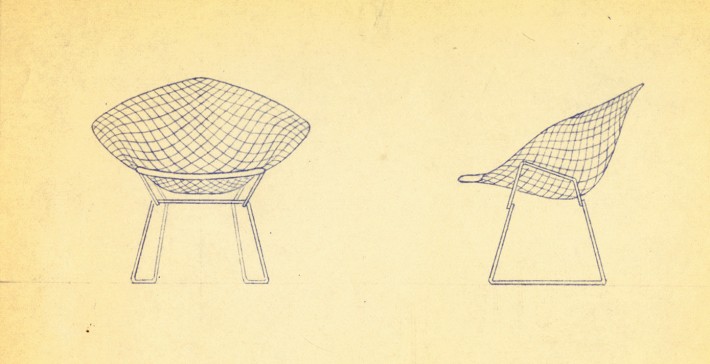 Diamond Chair, design di Harry Bertoia per Knoll.