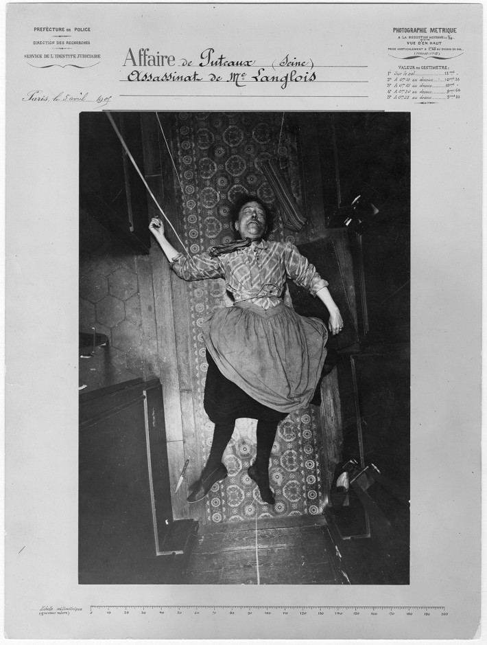 Alphonse Bertillon, assassinio di Madame Langlois, il caso di Puteaux, 5 aprile 1905, vista per capovolgimento, Service de l’Identité judiciaire. © Archives de la Préfecture de police de Paris.