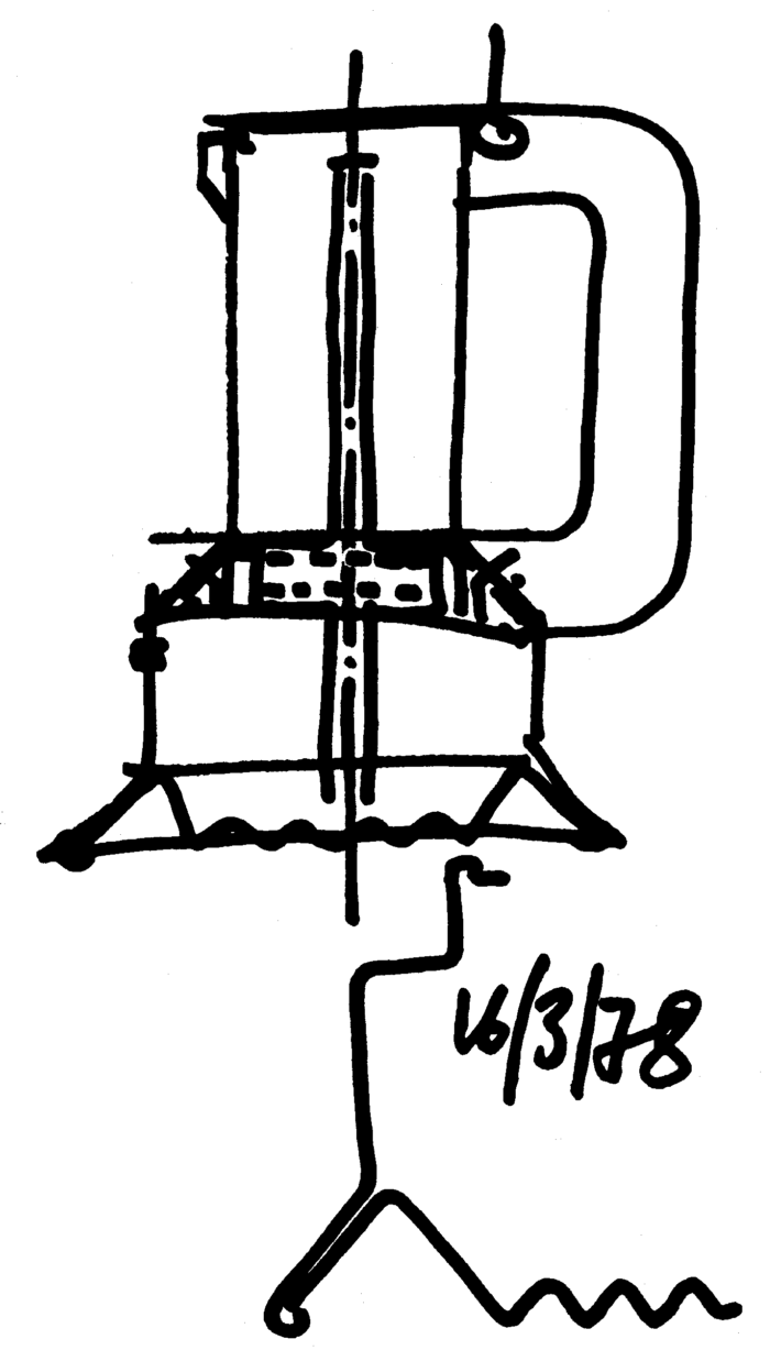9090, design di Richard Sapper per Alessi, 1978. Schizzo.