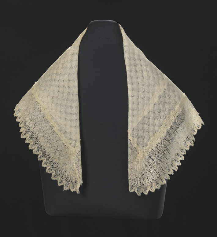 Created by Unidentified. Owned by Harriet Tubman. Silk lace and linen shawl given to Harriet Tubman by Queen Victoria, ca. 1897. Collection of the Smithsonian National Museum of African American History and Culture, Gift of Charles L. Blockson.
