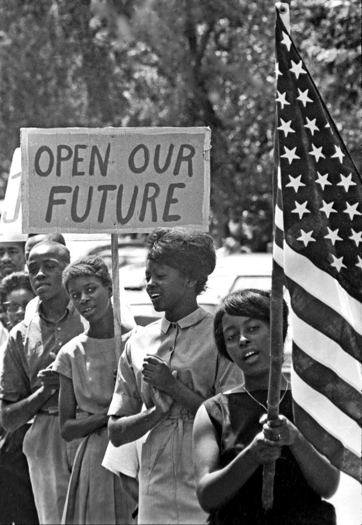 July 4 March through Chapel Hill. July 4, 1964. Created by James H. Wallace. Collection of the Smithsonian National Museum of African American History and Culture, Gift of James H Wallace Jr, © Jim Wallace.