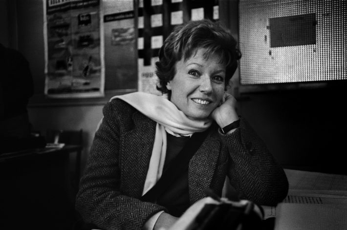 Letizia Battaglia, Dacia Maraini, in the editorial office of the newspaper L’Ora n.d. Courtesy: Letizia Battaglia.