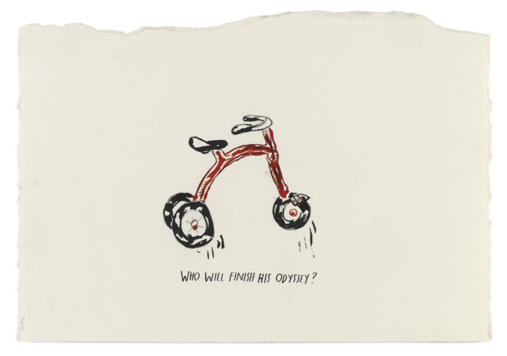 Raymond Pettibon, No Title (Who will finish…), 1998. Hauser & Wirth Collection, Switzerland. Courtesy: Archive Hauser & Wirth Collection, Switzerland.