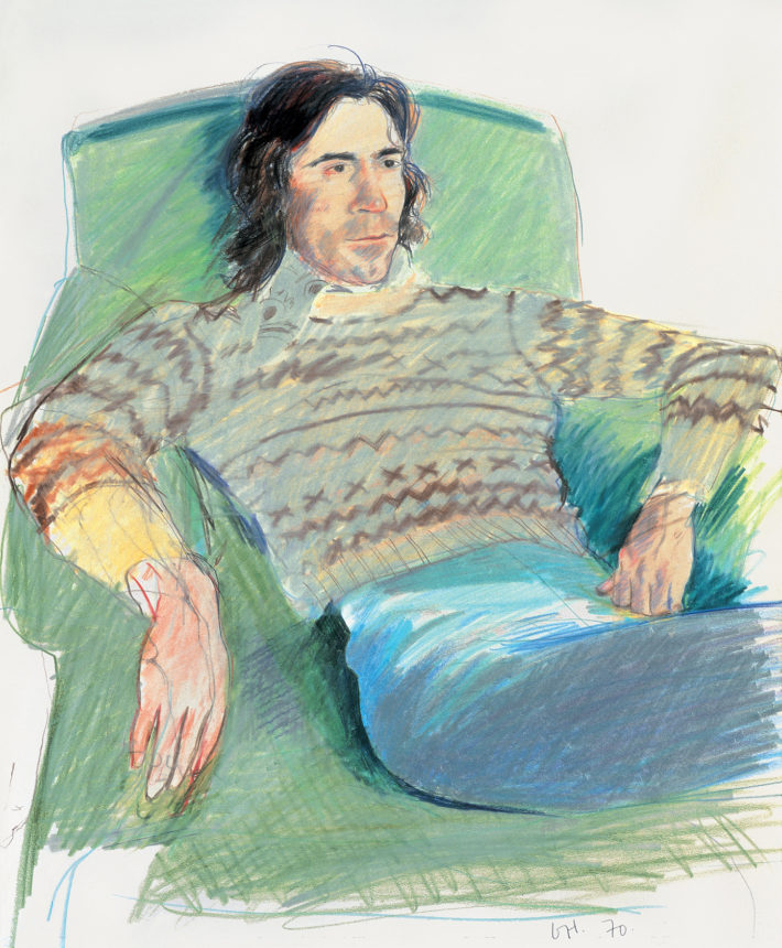 David Hockney, Ossie Wearing a Fairisle Sweater, 1970. Private collection, London. © David Hockney.