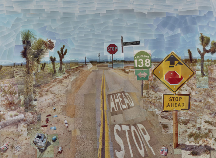 David Hockney, Pearblossom Hwy., 11-18th April 1986 #1,  1986.  The J. Paul Getty Museum, Los Angeles . © David Hockney.