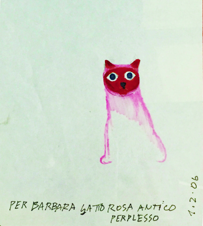 Ettore Sottsass, Gatto rosa antico perplesso, 2006.