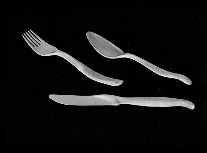 Carlo Mollino, wooden prototype of the flatware he designed for Reed & Burton, 1950. Fondo Carlo Mollino, Archives section, Biblioteca Roberto Gabetti, Turin Polytechnic.