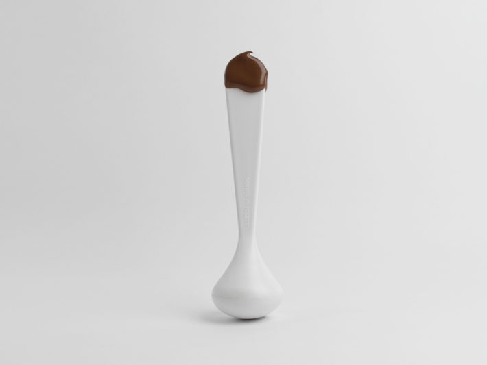 Tartineur spreader spoon, Alessi, 2017. Solves the problem of finding a support.