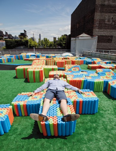 Jeffrey Inaba, Pool Noodle Rooftop, 2009. X-Initiative, New York