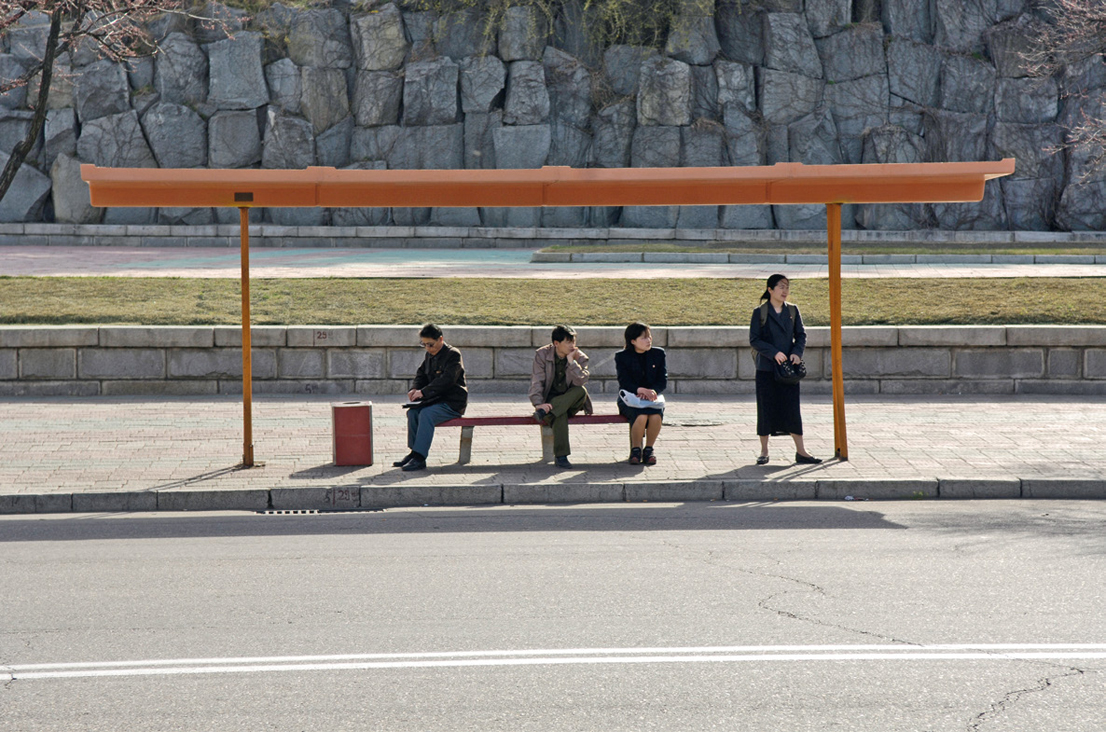 17 Bus stop in Pyongyang