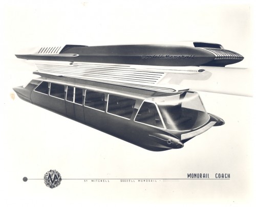 Goodell Monorail, 1963. (Los Angeles County Metropolitan Transportation Authority Research Library and Archive)