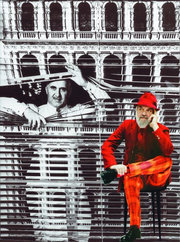 Ritratto di Piero e Barnaba Fornasetti. Foto di Giovanni Gastel e Ugo Mulas.
