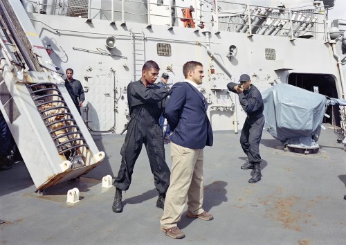 An-My Lê, Visit, Board, Search and Seizure Operations, USS Arleigh Burke, Port Louis, Mauritius, 2009, from Events Ashore (Aperture, 2014). © An-My Lê, courtesy Murray Guy Gallery, New York.