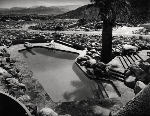The Pool at the Edris House, Palm Springs, California, designed by E. Stewart Williams. Photo Julius Shulman, 1953.