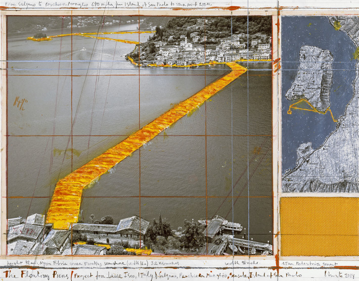 Christo, The Floating Piers, 2014. Disegno. Foto: André Grossmann.