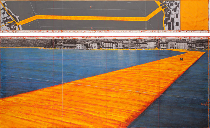 Christo, The Floating Piers, 2016. Drawing. Photo: André Grossmann.