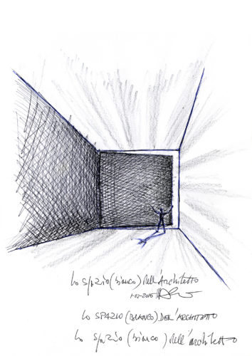 Schizzo Lo spazio bianco dell’architetto, 2015. Archivio Mario Bellini.