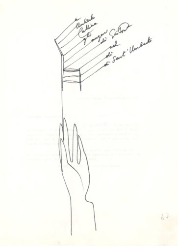 Questa lettera disegnata da Gio Ponti per Umberto Cassina in occasione di Sant’Umberto testimonia lo stretto rapporto di amicizia tra i due.