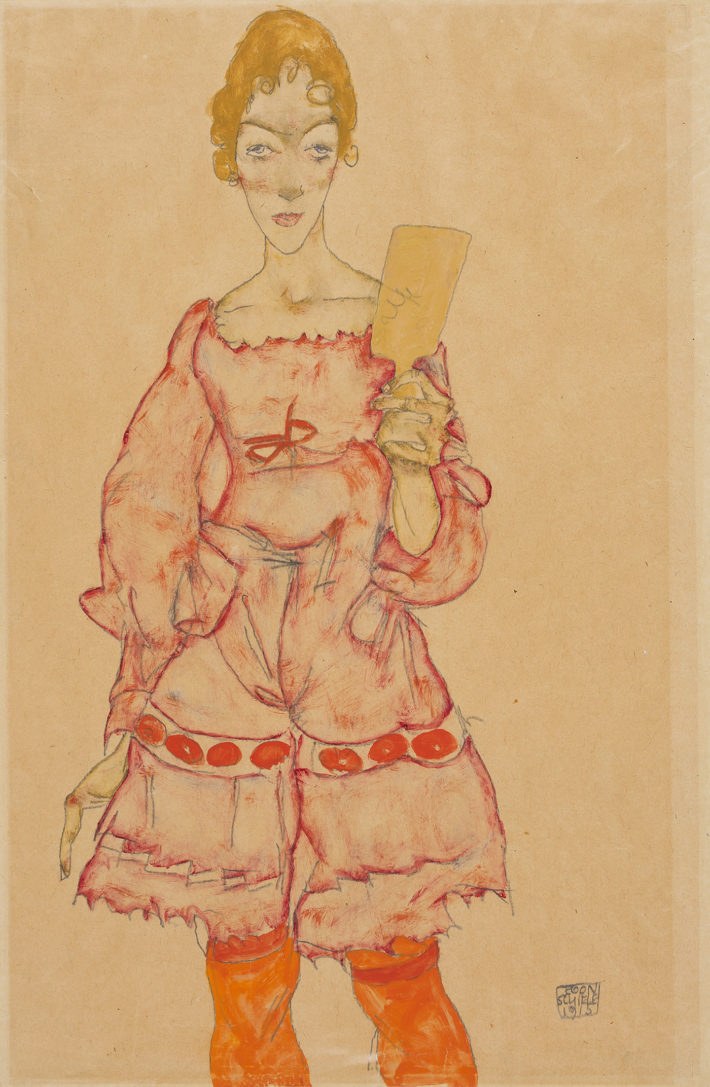 Egon Schiele, Woman with Mirror, 1915. Gouache and pencil on paper. Tel Aviv Museum of Art Collection, c. 1953. Picture: © Elad Sarig.