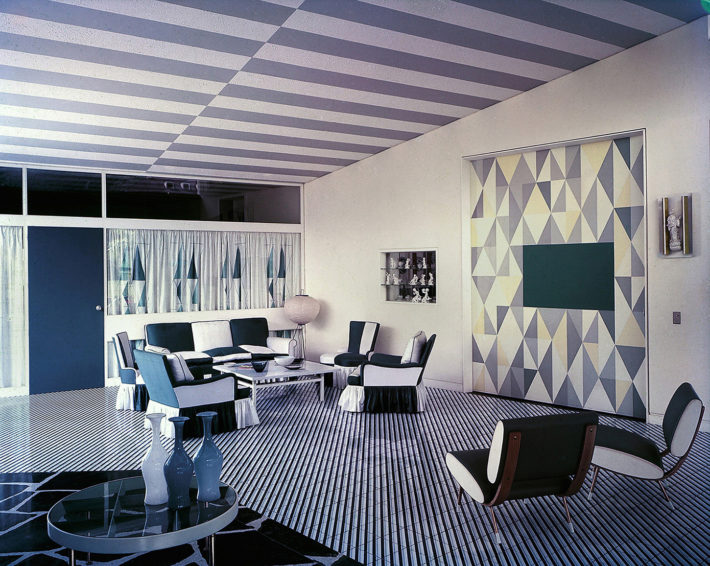 Living room of Villa Arreaza, Caracas, designed by Gio Ponti, 1956. © Gio Ponti Archives, Milan.