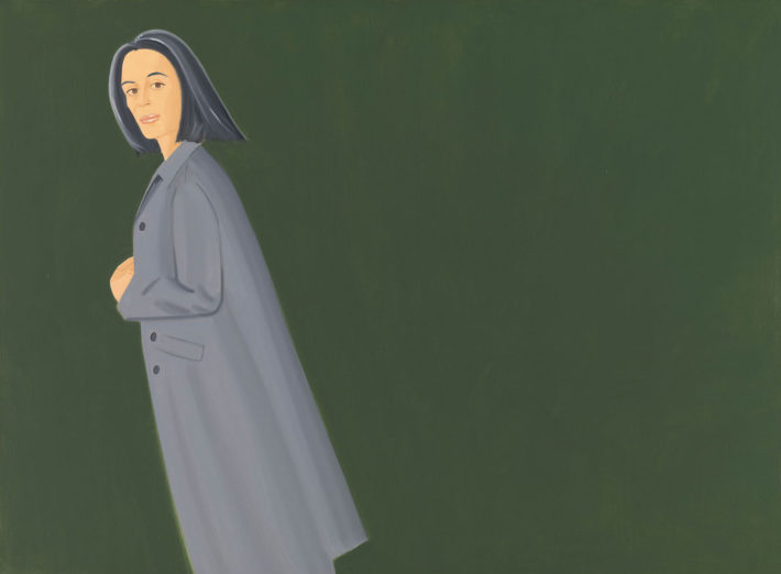 Alex Katz, Grey Coat, 1997, olio su tela. © Alex Katz, VG Bild-Kunst, Bonn 2018, Courtesy Udo and Anette Brandhorst Collection. Foto: Haydar Koyupinar, Bayerische Staatsgemäldesammlungen, Monaco di Baviera.