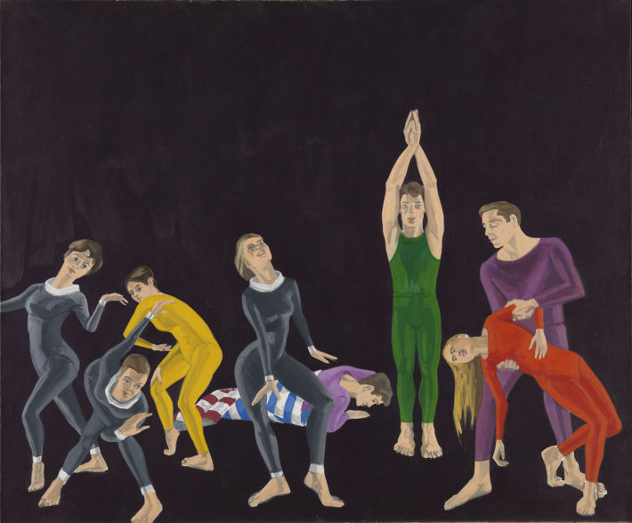 Alex Katz, Paul Taylor Dance Company, 1963-64, oil on canvas. © Alex Katz, VG Bild-Kunst, Bonn 2018, Courtesy Udo and Anette Brandhorst Collection. Photo: Haydar Koyupinar, Bayerische Staatsgemäldesammlungen, Munich.