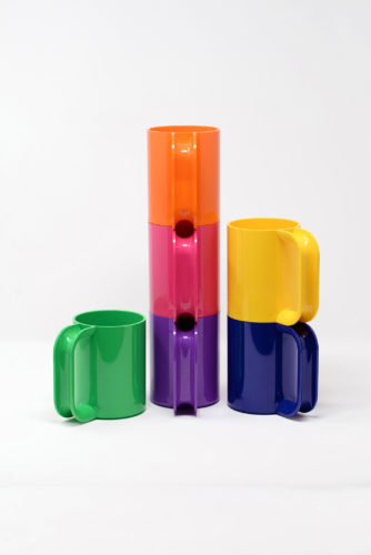 Heller stacking cups, 1970–1972. Design: Vignelli 1954-2014, © 2018 Mondadori Electa, Milan, and Beatriz Cifuentes-Caballero.