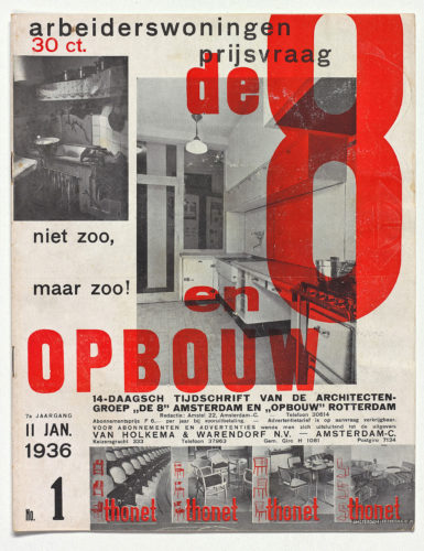 De 8 en Opbouw, edizione 11 gennaio, 1936. Collezione privata, Paesi Bassi