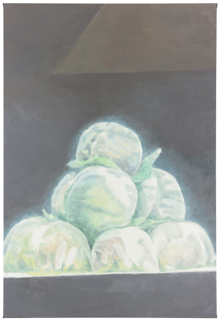 Luc Tuymans, Peaches, 2012, oil on canvas, private collection. Courtesy David Zwirner, New York/London. Photo: Studio Luc Tuymans, Antwerp.